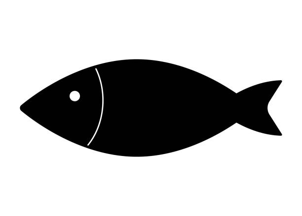 fish icon isolated flat design vector illustration on white background.